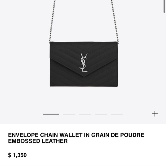 ❌SOLD❌SAINT LAURENT ENVELOPE CHAIN WALLET LEATHER - Picture 7 of 13